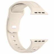 Quadratisches Silikonarmband - Beige - Geeignet f&uuml;r Apple Watch 38mm / 40mm / 41mm / 42mm