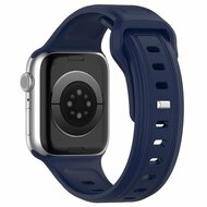 Quadratisches Silikonarmband - Navy - Geeignet f&uuml;r Apple Watch 38mm / 40mm / 41mm / 42mm