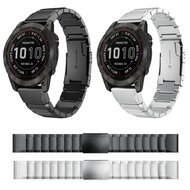 Edelstahl-Gliederarmband - Schwarz - Garmin Fenix 7S / 6S / 5S &amp; Instinct 2s