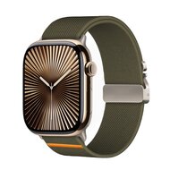 Nylonband mit Fallschirmverschluss - Dunkelgr&uuml;n - Geeignet f&uuml;r Apple Watch 38mm / 40mm / 41mm / 42mm