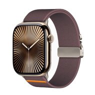 Nylonband mit Fallschirmverschluss - Dunkelviolett - Geeignet f&uuml;r Apple Watch 44mm / 45mm / 46mm / 49mm