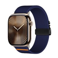 Nylonband mit Fallschirmverschluss - Dunkelblau - Geeignet f&uuml;r Apple Watch 44mm / 45mm / 46mm / 49mm