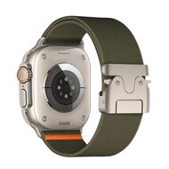 Nylonband mit Fallschirmverschluss - Dunkelgr&uuml;n - Geeignet f&uuml;r Apple Watch 44mm / 45mm / 46mm / 49mm