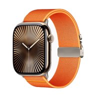 Nylonband mit Fallschirmverschluss - Orange - Geeignet f&uuml;r Apple Watch 44mm / 45mm / 46mm / 49mm