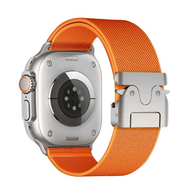 Nylonband mit Fallschirmverschluss - Orange - Geeignet f&uuml;r Apple Watch 44mm / 45mm / 46mm / 49mm