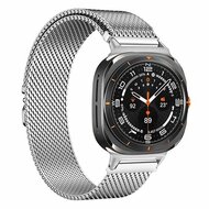 Milanaiseband mit Fallschirmschlie&szlig;e - Silber - Samsung Galaxy Watch 8 Classic - 46mm