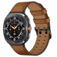 Lederband mit Doppelschlie&szlig;e - Dunkelbraun - Samsung Galaxy Watch 8 Classic - 46mm