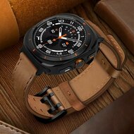 Lederband mit Doppelschlie&szlig;e - Dunkelbraun - Samsung Galaxy Watch 8 Classic - 46mm