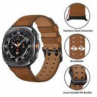 Lederband mit Doppelschlie&szlig;e - Dunkelbraun - Samsung Galaxy Watch 8 Classic - 46mm