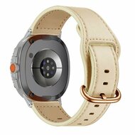 Klassisches Lederarmband - Elfenbein - Samsung Galaxy Watch 8 Classic - 46mm