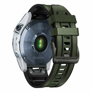 Leder + Silikonarmband - Gr&uuml;n - Garmin Approach S60 &amp; S62 / Instinct / Instinct 2 (Solar)