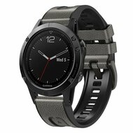 Leder + Silikonarmband - Grau - Garmin Tactix 8 - 51mm