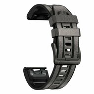 Leder + Silikonarmband - Grau - Garmin Tactix 8 - 51mm
