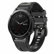 Leder + Silikonarmband - Dunkelgrau - Garmin Tactix 8 - 51mm
