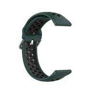 Silikon-Sportband mit Schnalle - Dunkelgr&uuml;n + Schwarz - Xiaomi Redmi Watch 5 Active / Redmi Watch 5 Lite