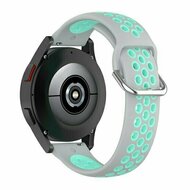 Silikon-Sportband mit Schnalle - Grau + T&uuml;rkis - Xiaomi Redmi Watch 5 Active / Redmi Watch 5 Lite