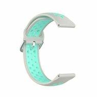 Silikon-Sportband mit Schnalle - Grau + T&uuml;rkis - Xiaomi Redmi Watch 5 Active / Redmi Watch 5 Lite