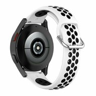 Silikon-Sportband mit Schnalle - Wei&szlig; + Schwarz - Xiaomi Redmi Watch 5 Active / Redmi Watch 5 Lite