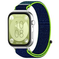 Sport Loop Nylonband - Blau mit Lindgr&uuml;n - Huawei Watch Fit 3 / Fit 4