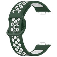 Zweifarbiges Silikonband - Gr&uuml;n mit Wei&szlig; - Huawei Watch Fit 3 / Fit 4