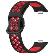 Zweifarbiges Silikonband - Schwarz mit Rot - Huawei Watch Fit 3 / Fit 4