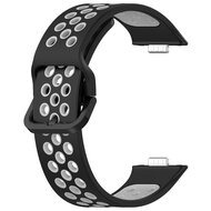 Zweifarbiges Silikonband - Schwarz mit Grau - Huawei Watch Fit 3 / Fit 4