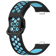 Zweifarbiges Silikonband - Schwarz mit Blau - Huawei Watch Fit 3 / Fit 4