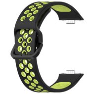 Zweifarbiges Silikonband - Schwarz mit Gr&uuml;n - Huawei Watch Fit 3 / Fit 4