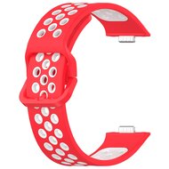 Zweifarbiges Silikonband - Rot mit Wei&szlig; - Huawei Watch Fit 3 / Fit 4