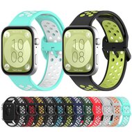 Zweifarbiges Silikonband - Rot mit Wei&szlig; - Huawei Watch Fit 3 / Fit 4