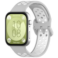Zweifarbiges Silikonband - Grau mit Wei&szlig; - Huawei Watch Fit 3 / Fit 4