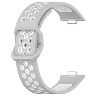 Zweifarbiges Silikonband - Grau mit Wei&szlig; - Huawei Watch Fit 3 / Fit 4