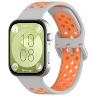 Zweifarbiges Silikonband - Grau mit Orange - Huawei Watch Fit 3 / Fit 4