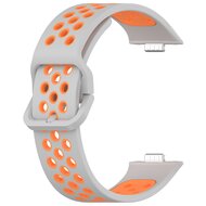 Zweifarbiges Silikonband - Grau mit Orange - Huawei Watch Fit 3 / Fit 4