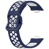 Zweifarbiges Silikonband - Dunkelblau mit Wei&szlig; - Huawei Watch Fit 3 / Fit 4