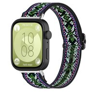 Elastisches Nylonband - Bohemian gr&uuml;n - Huawei Watch Fit 3 / Fit 4