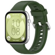 Silikonband mit Dornschlie&szlig;e - Dunkelgr&uuml;n - Huawei Watch Fit 3 / Fit 4