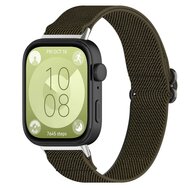 Elastisches Nylonband - Dunkelgr&uuml;n - Huawei Watch Fit 3 / Fit 4