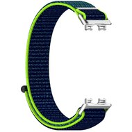 Sport Loop Nylonband - Dunkelblau mit Gr&uuml;n - Huawei Band 10 / 9 / 8