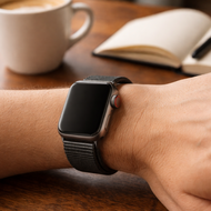 Sport Loop Armband - Schwarz - Geeignet f&uuml;r Apple Watch 44mm / 45mm / 46mm / 49mm