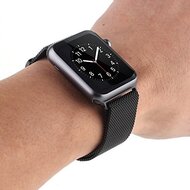 Milanaise-Edelstahlarmband - Schwarz - Geeignet f&uuml;r Apple Watch 38mm / 40mm / 41mm / 42mm