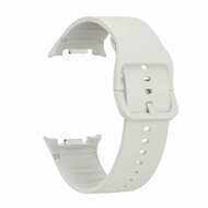 Weiches Silikonband - Gr&ouml;&szlig;e: M/L - Creme wei&szlig; - Samsung Galaxy Watch 8 - 40mm / 44mm