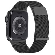 Milanaise Band - Schwarz - Extra starker Magnet - Geeignet f&uuml;r Apple Watch 44mm / 45mm / 46mm / 49mm