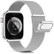 Milanaise Band - Silber - Extra starker Magnet - Geeignet f&uuml;r Apple Watch 44mm / 45mm / 46mm / 49mm
