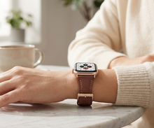 Lederarmband - Braun - Geeignet f&uuml;r Apple Watch 38mm / 40mm / 41mm / 42mm