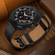 Lederband mit Doppelschlie&szlig;e - Schwarz - Samsung Galaxy Watch 8 Classic - 46mm