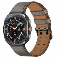 Lederband mit Doppelschlie&szlig;e - Grau - Samsung Galaxy Watch 8 Classic - 46mm