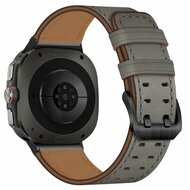 Lederband mit Doppelschlie&szlig;e - Grau - Samsung Galaxy Watch 8 Classic - 46mm