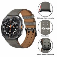 Lederband mit Doppelschlie&szlig;e - Grau - Samsung Galaxy Watch 8 Classic - 46mm