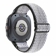 Elastisches Solo Loop Nylonarmband - Wei&szlig; mit Schwarz - Samsung Galaxy Watch 8 Classic - 46mm